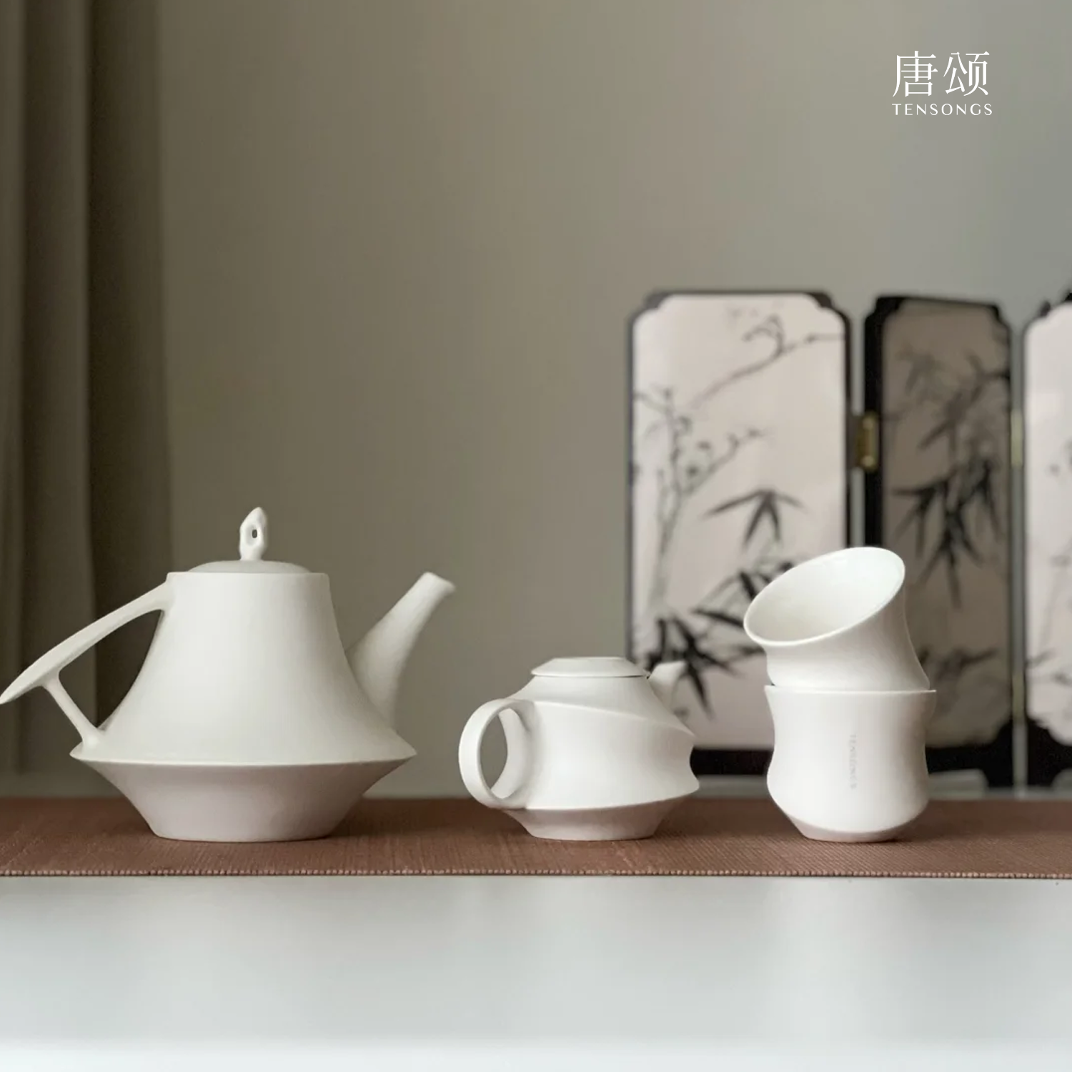 芒果TV合伙人推荐|唐颂自竹陶瓷茶具茶壶套装高档哑光端午礼赠
