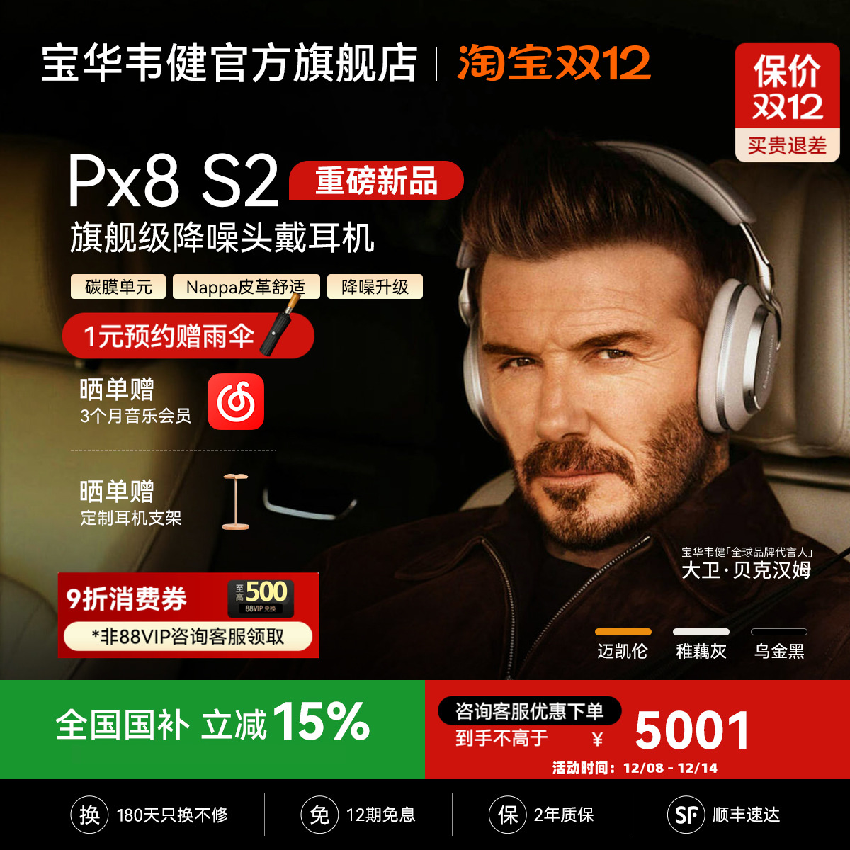 政府补贴｜宝华韦健PX8S2耳机