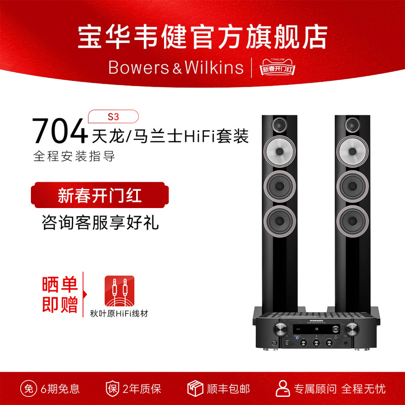 宝华韦健704S3落地音箱家庭影院天龙功放CD机套装
