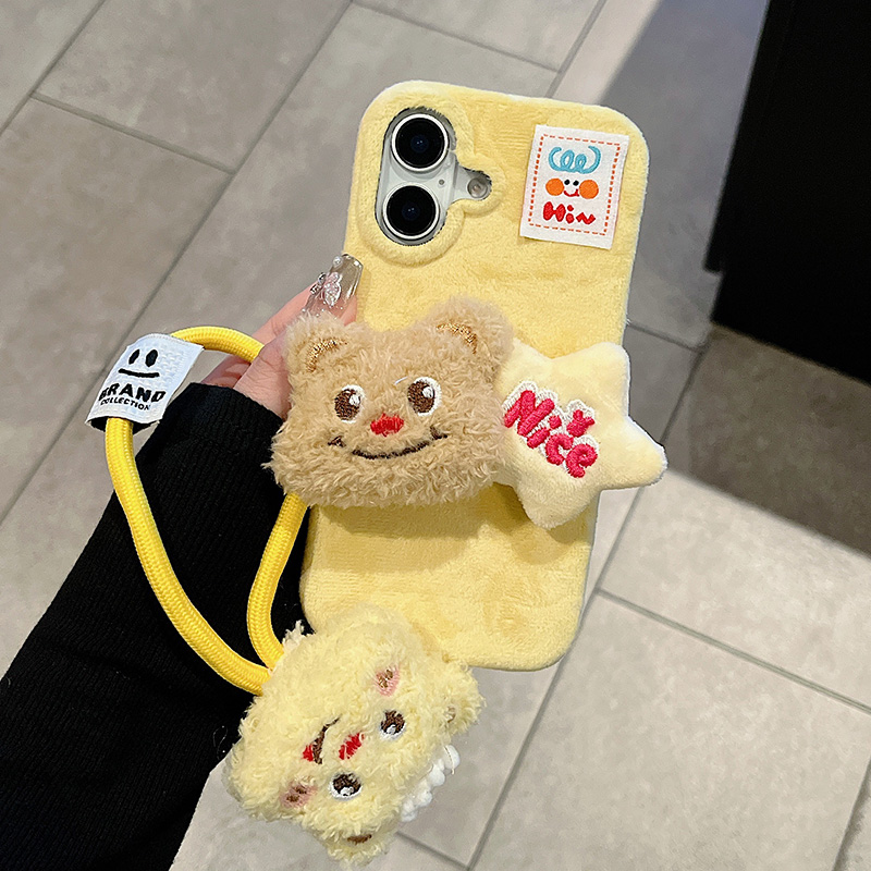 庞壳适用苹果毛绒卡通保护套