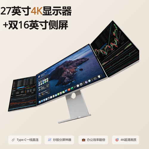 27英寸4K屏幕+双16英寸便携屏异形拓展折叠