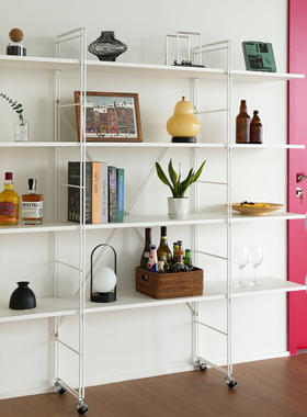 少即是多 白色置物架中古开放多层收纳架落地家用陈列展示架