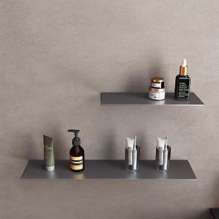 304不锈钢置物板厨房多功能收纳隔板卫生间浴室墙上置物架免打孔