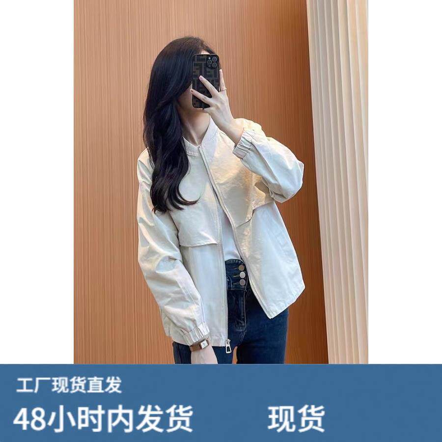 风衣外套女春秋短款立领小个子春款女装2026年新款时尚百搭短外套图片