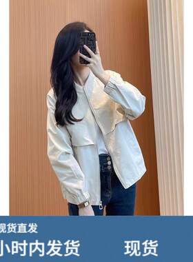 风衣外套女春秋短款立领小个子春款女装2026年新款时尚百搭短外套