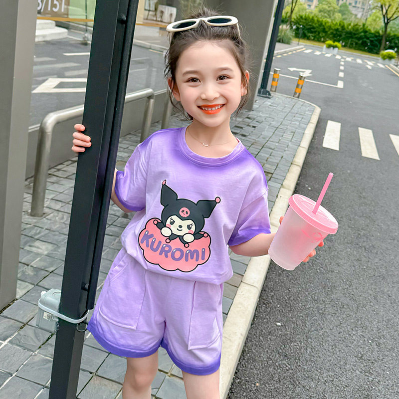 女宝宝套装夏装洋气儿童短袖运动两件套2三4到5六7岁女童夏季衣服