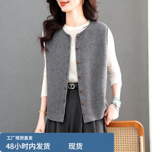 春秋马甲女款时髦洋气真帜叠穿背心外穿宽松薄款上衣春季套头坎肩