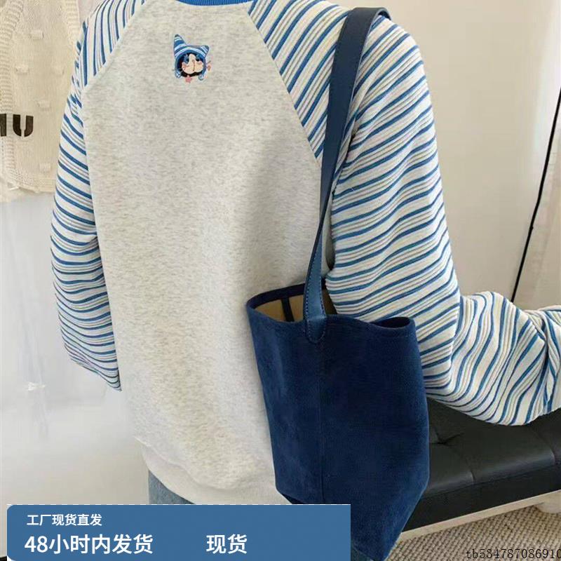 女士2025年卫衣秋冬装新款宽松条纹小个子秋季爆款时尚洋气上衣潮