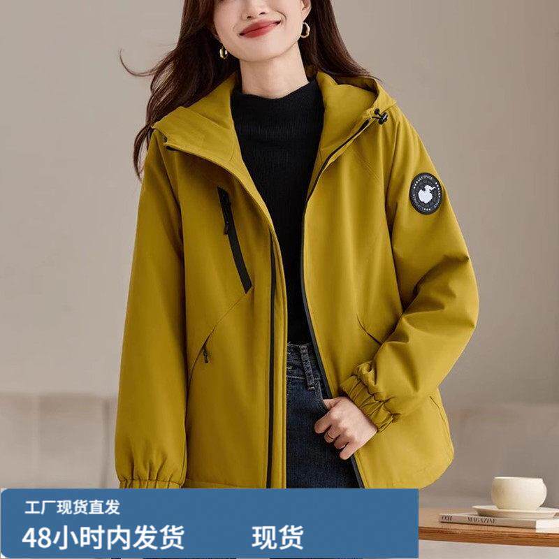 秋冬季大码派克檰服女短款胖MM妈妈冬装檰袄轻薄中年夹克檰衣外套