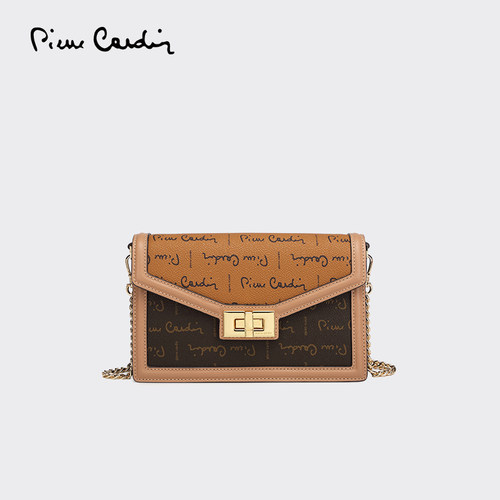 【玉米粉丝专享】Pierre Cardin皮尔卡丹字母印花链条包女斜挎包