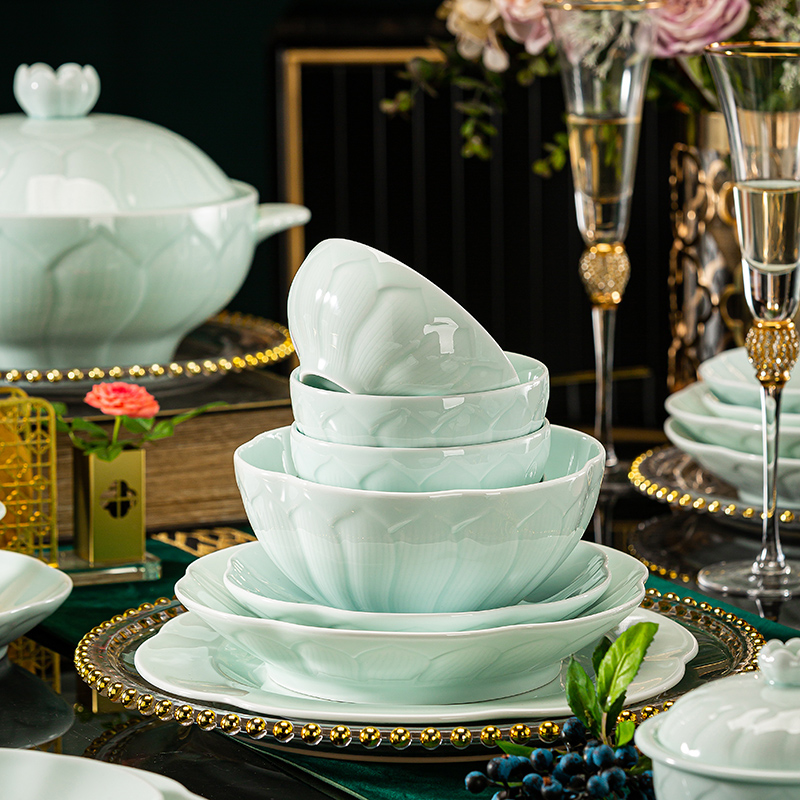 岸上窑高温釉下彩陶瓷米饭碗面碗