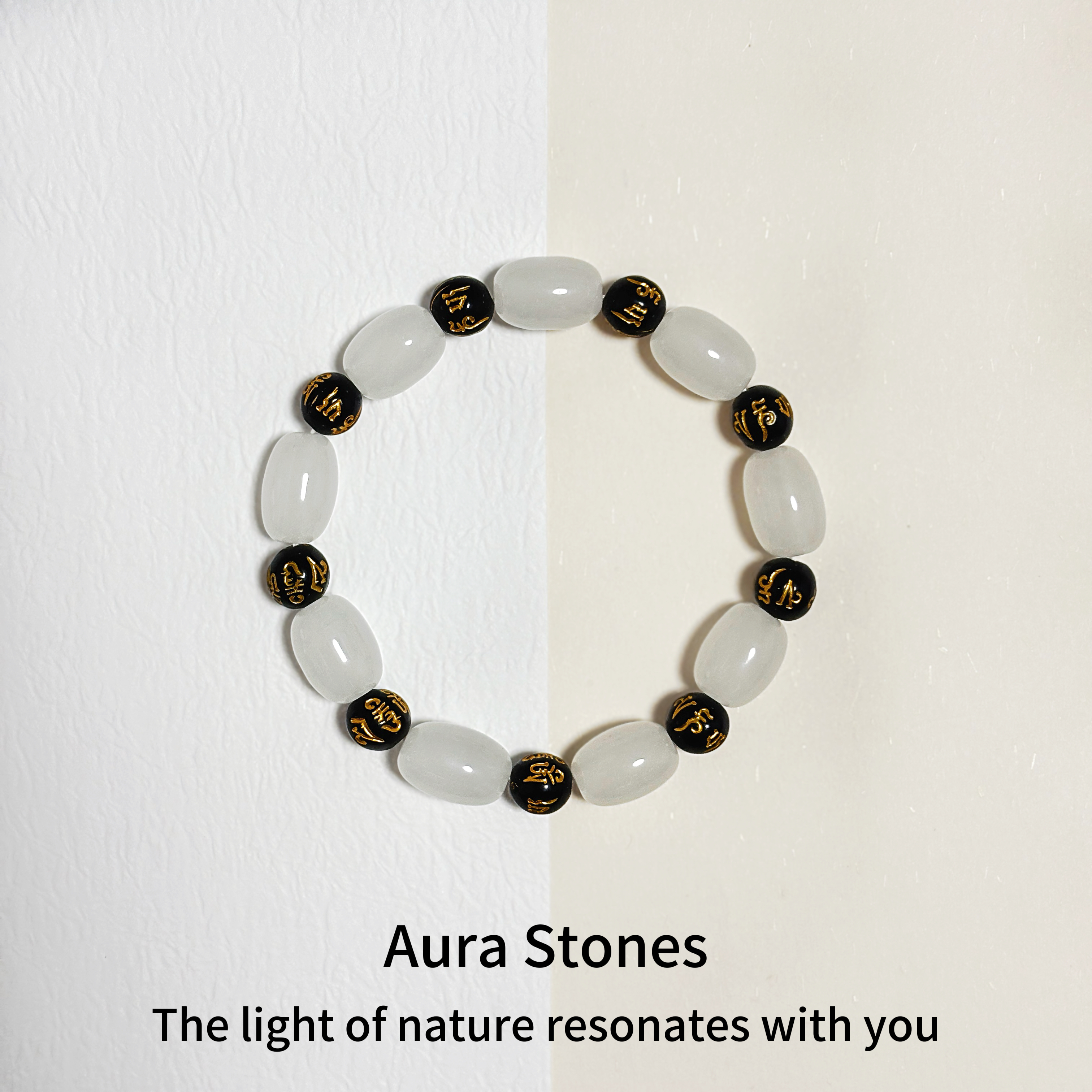 AuraStones【白箴】转运天然白玉髓手链和田玉髓念珠纳福手串礼物