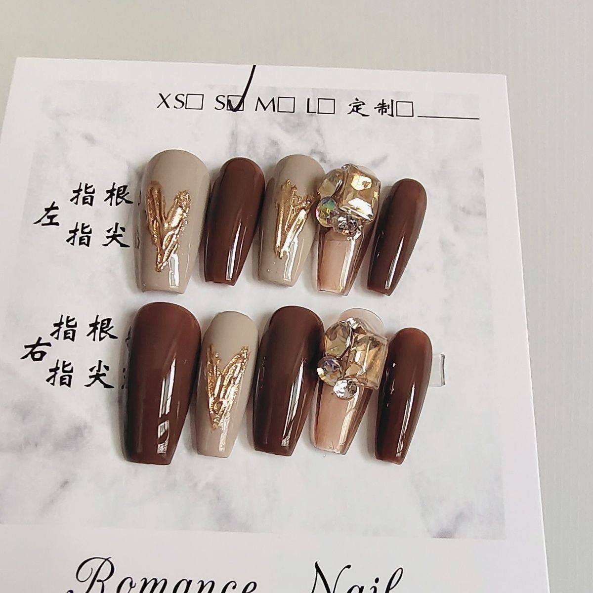 实拍图手工光疗穿戴甲魔镜粉手工穿戴甲可拆卸贴片秋冬款甲型定制,彩妆/香水/美妆工具,美甲工具,淘宝优惠券,粉丝福利购,淘宝优惠卷