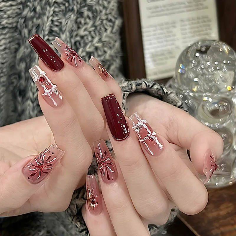 新年纯手工烟花手工秋冬美甲穿戴可拆卸猫眼高级ins气质显白蝴蝶,彩妆/香水/美妆工具,美甲工具,淘宝优惠券,粉丝福利购,淘宝优惠卷