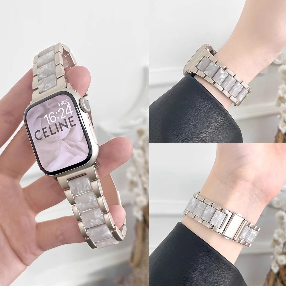 金属拼树脂小米红米手表5/4代Redmi5 Watch432表带三珠新款女适用