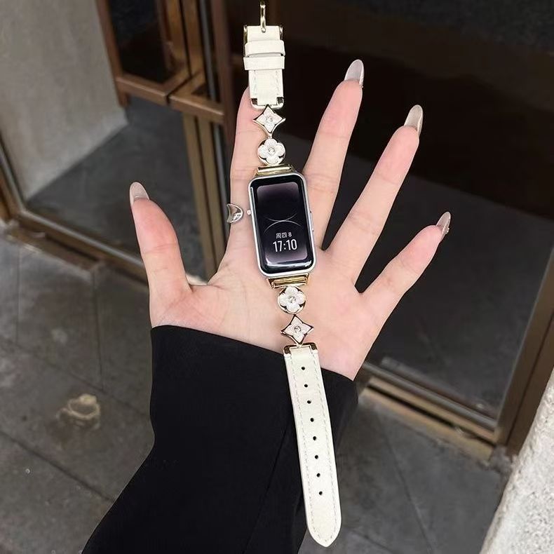 鎏金小香风金感小米9pro8pro金属皮质真皮红米watch5watch4表带