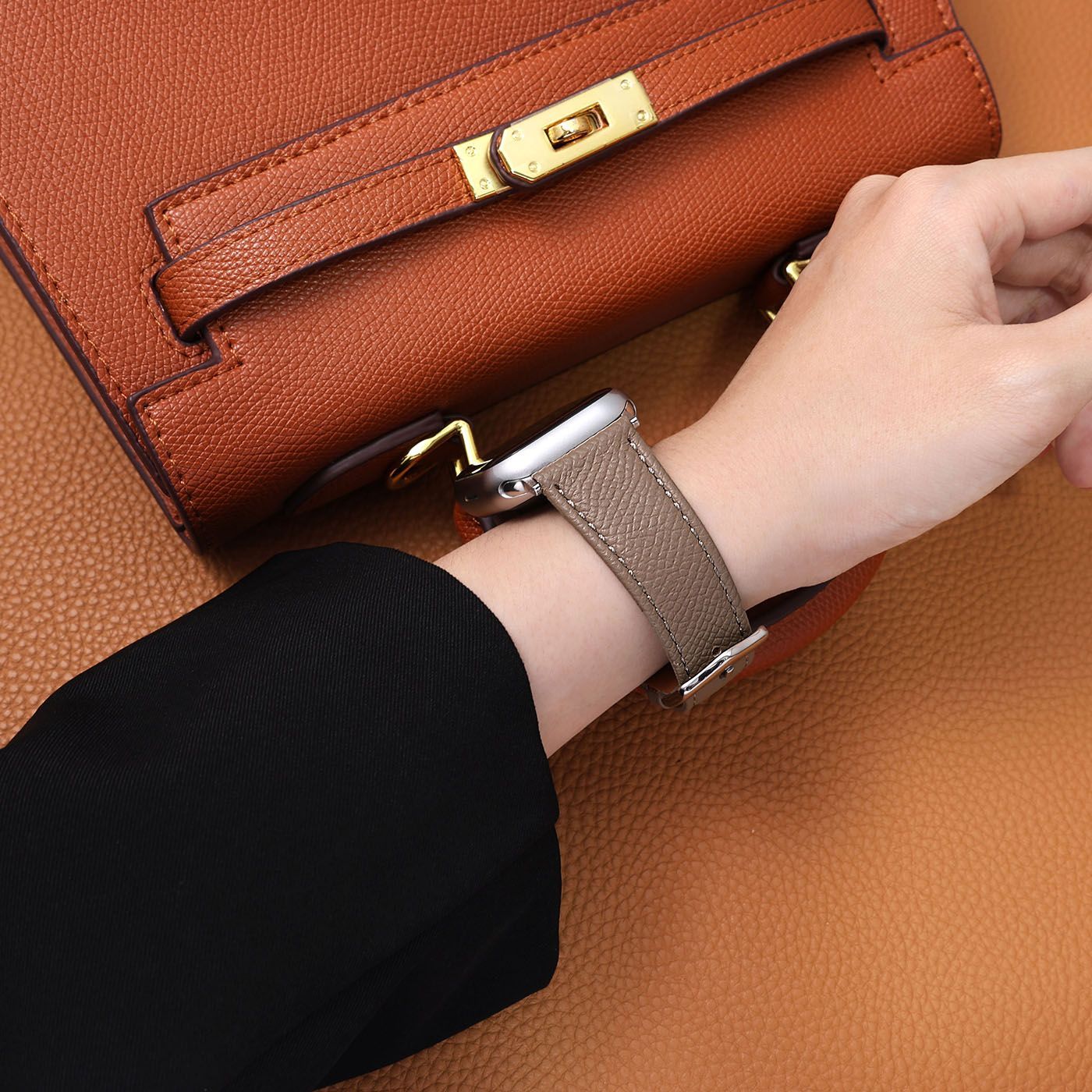 华为fit watch4/pro手表带真皮专用FIT1/2/3手掌纹针扣男女款表带