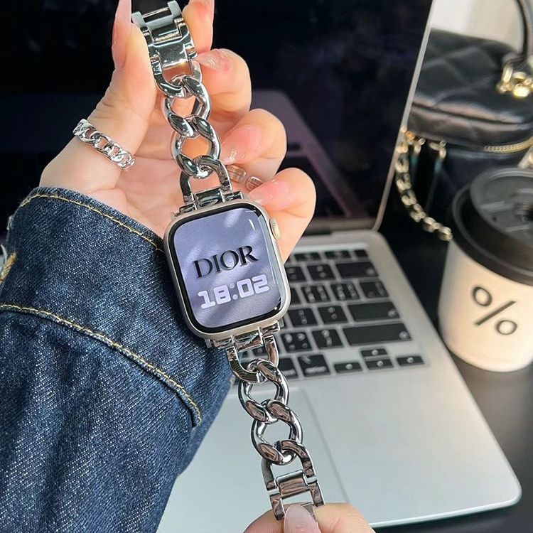 适用华为手表fit4表带金属不锈钢牛仔链watchFIT3/2高级女夏腕带