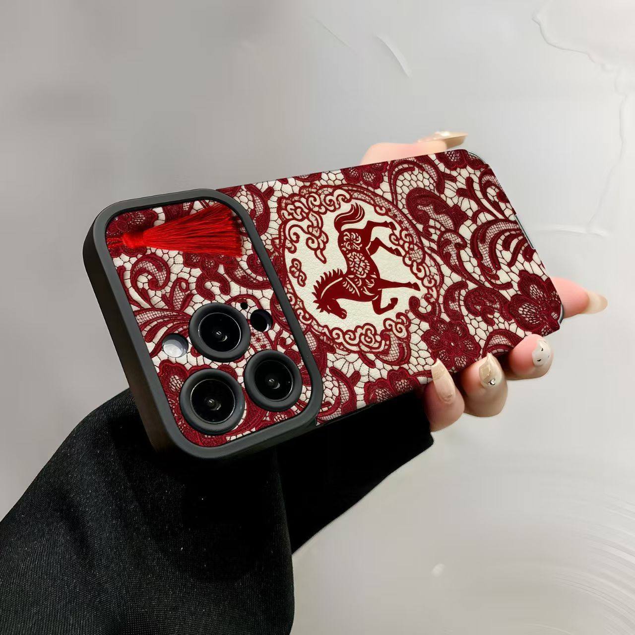 新年中式浪漫红马适用苹果17ins风iPhone16软壳15/air大视窗贴皮,个性定制/设计服务/DIY,手机壳/保护套定制,淘宝优惠券,粉丝福利购,淘宝优惠卷