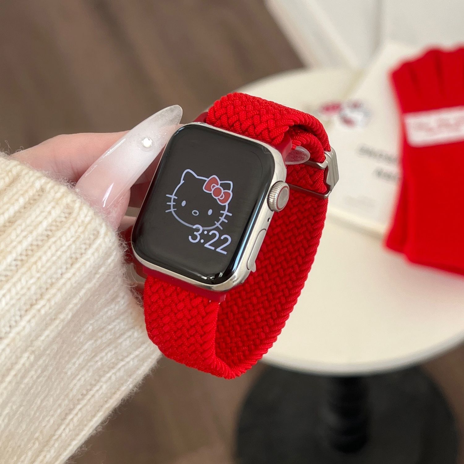 KT猫编织尼龙华为fit4手表watch fit321表带磁吸扣女款可爱夏适用