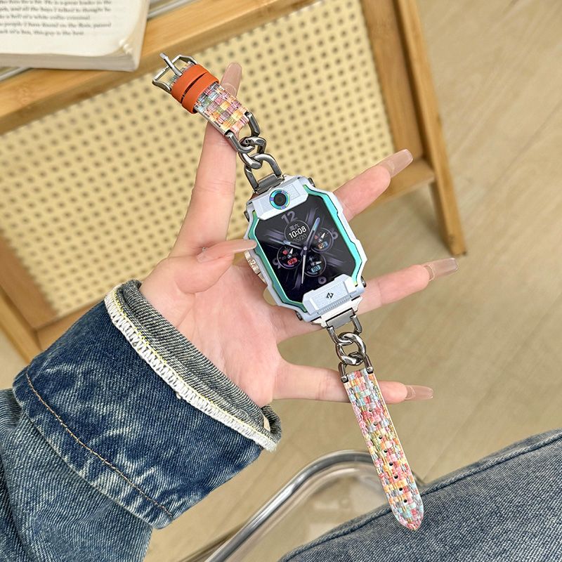 适用小天才电话手表表带z10新款z9链式z8a皮质z7儿童z6透气z5腕带