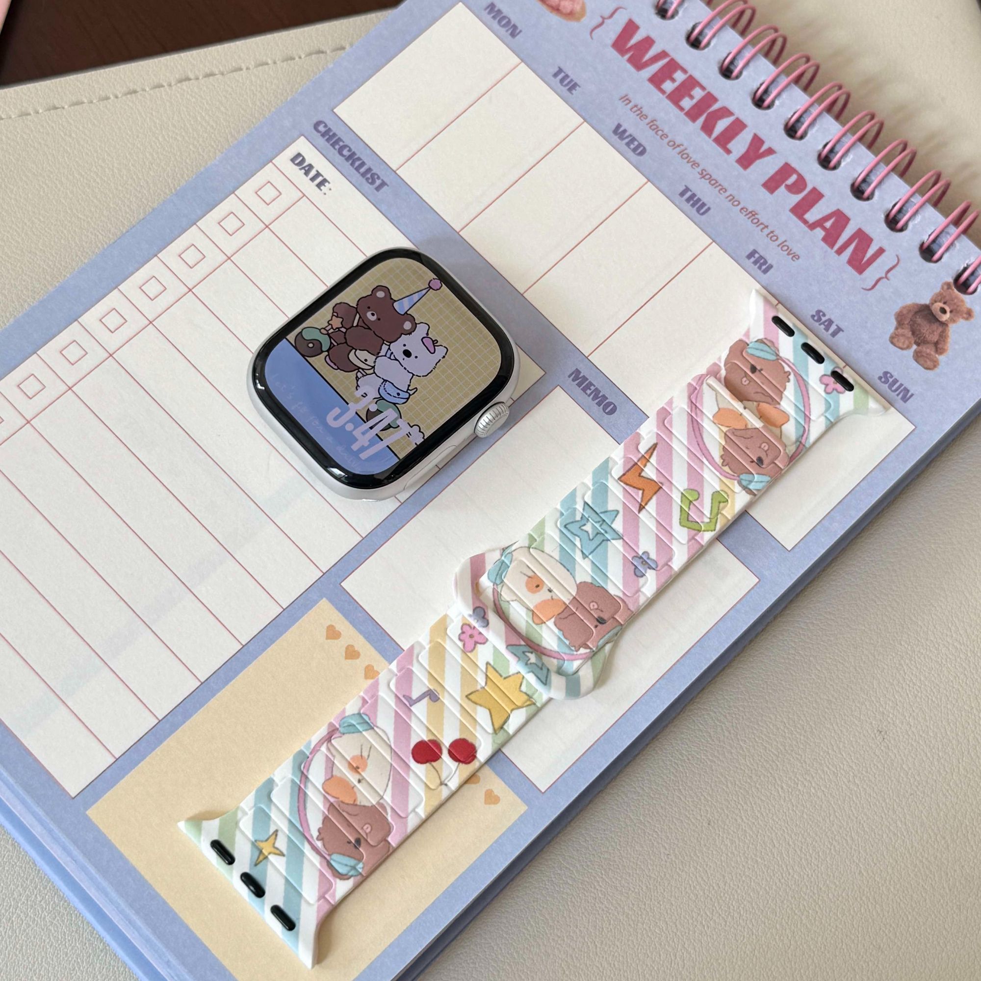 多巴胺动画适用苹果S11新款S10软硅胶表带小米89pro趣味华为夏日