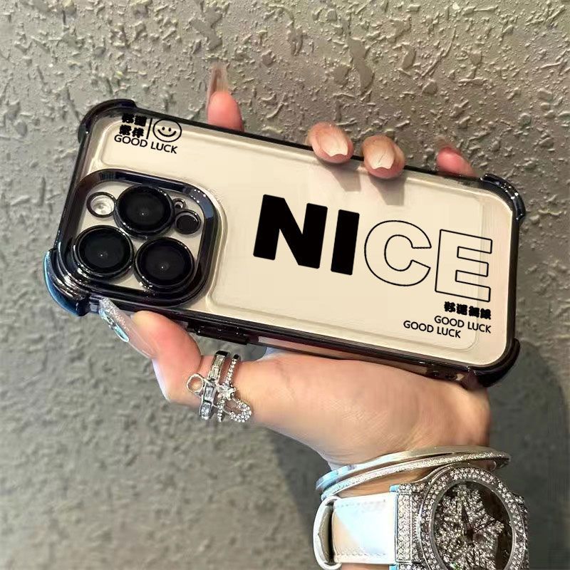 苹果X手机壳iPhone11ProMax潮款XSmax/XR软防摔12NICE英文8Plus/7