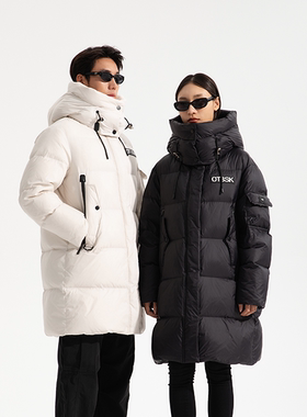OTB气质男女长款加厚羽绒服连帽时尚新款OTB010086