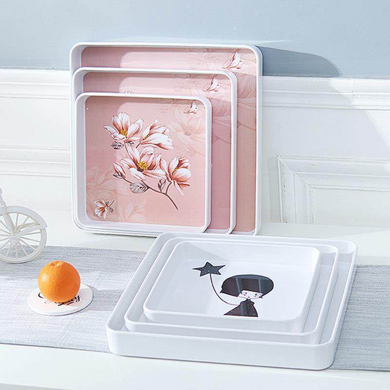 北欧简约正方形托盘家用客厅水杯盘茶盘餐具轻奢高级酒店点心餐盘,餐饮具,餐用托盘,淘宝优惠券,粉丝福利购,淘宝优惠卷