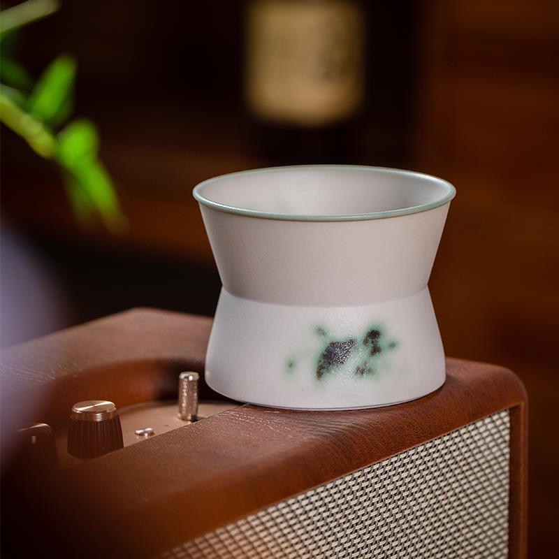 莳绘金缮手工哑光高颜值山青手握杯侘寂风复古咖啡杯茶水杯拿铁杯