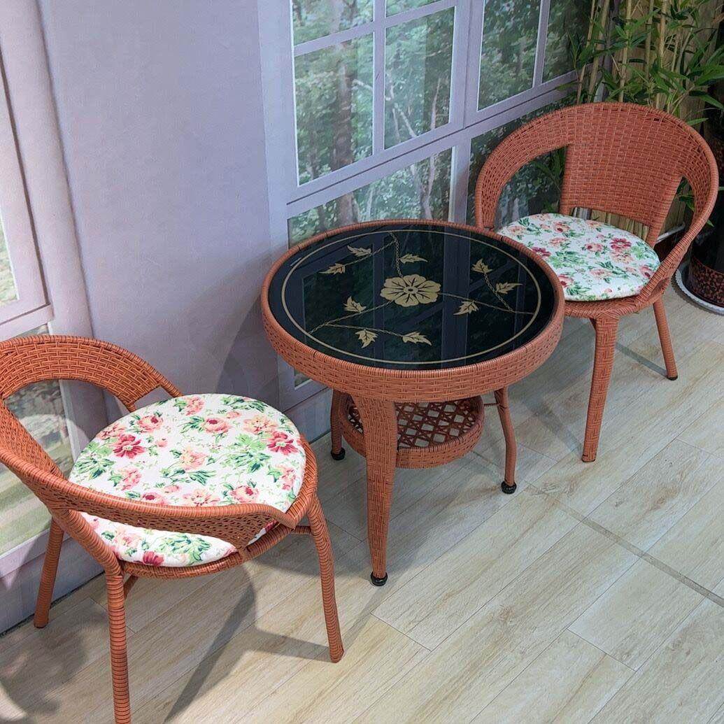 小圆桌藤椅小茶几阳台小藤椅卧室茶台民宿简约钢化玻璃茶桌简约,住宅家具,茶几,淘宝优惠券,粉丝福利购,淘宝优惠卷