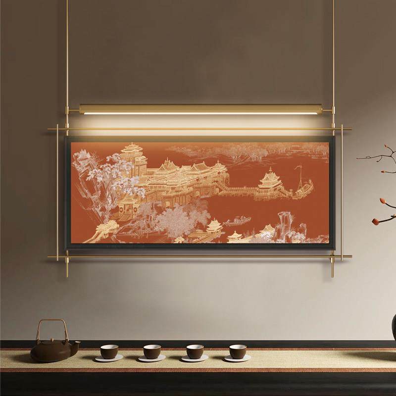 定制装饰画 画法式侘寂风覆古建筑挂画 画酒店大唐办公室客厅饭厅,家居饰品,氛围画/灯画,淘宝优惠券,粉丝福利购,淘宝优惠卷