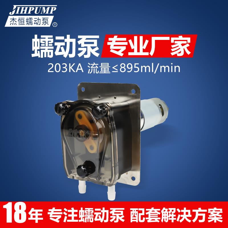 杰恒203KA计量蠕动泵小流量抽水泵小型直流12V 24V清洗机抽糖浆泵