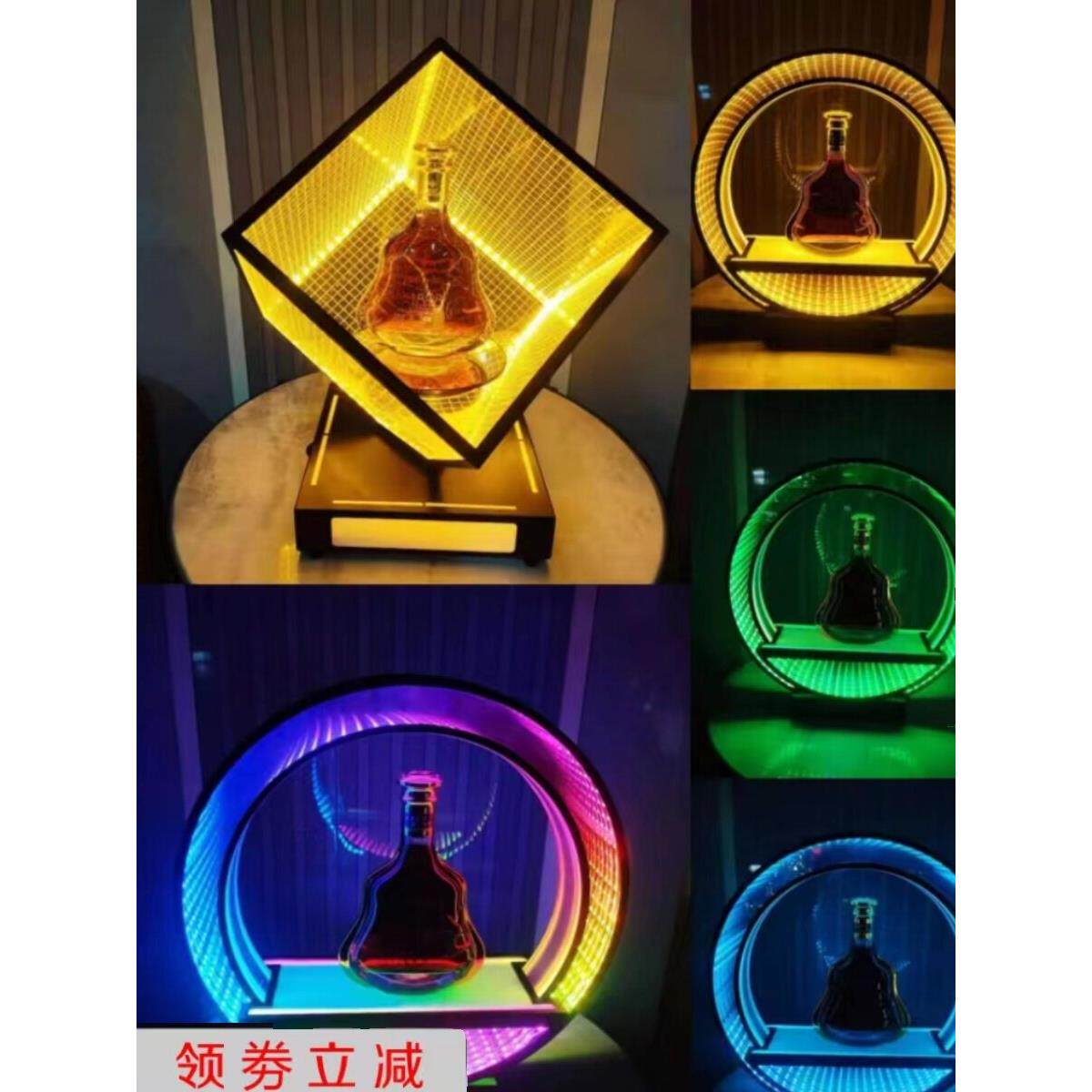 酒吧发光酒座洋酒展示架KTV香槟酒托XO洋酒红酒充电派对酒托酒架