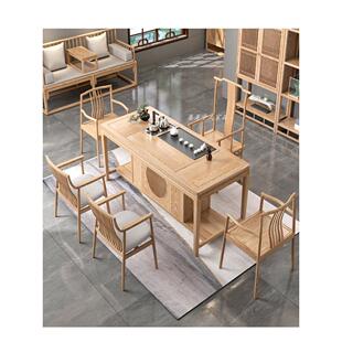 新中式实木茶桌椅组合小型办公室泡茶台家用阳台茶几茶具套装一体