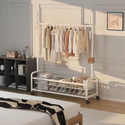 家用晾衣架落地式卧室衣帽架小型简易室内挂衣架折叠收纳衣服架子