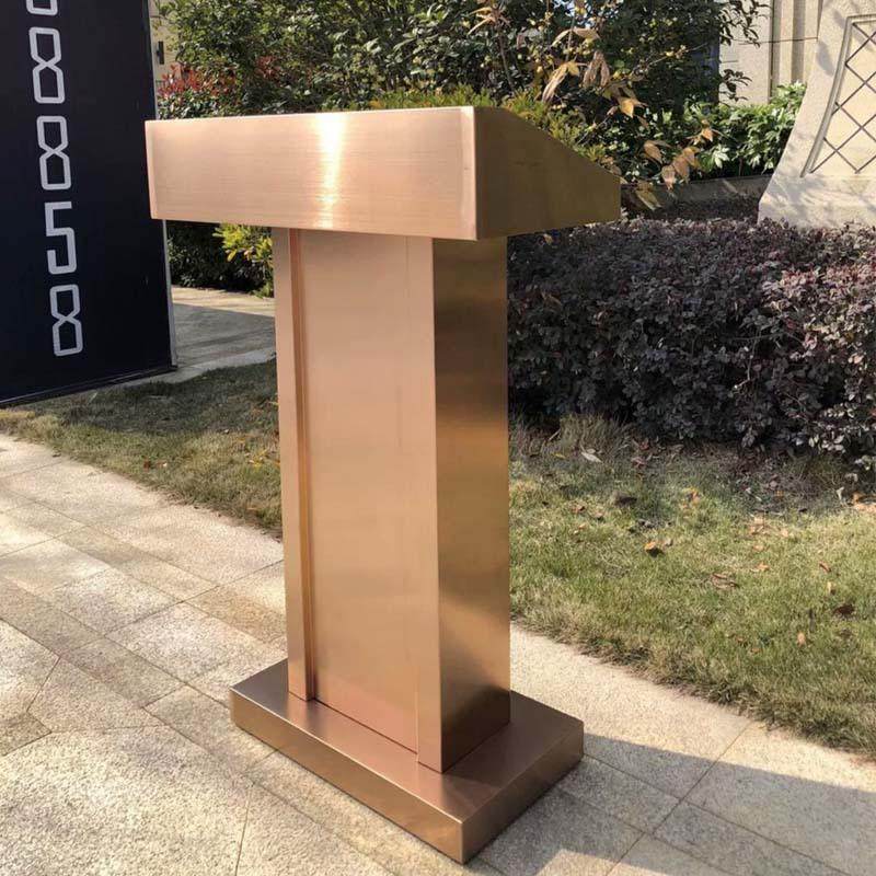 爆款不锈钢演讲台发言台接待台迎宾台主持台户外讲桌讲台咨询台培