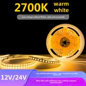 12V24V2700K灯条超薄不干胶标准色温2700K酒柜陈列柜家装 线性灯条