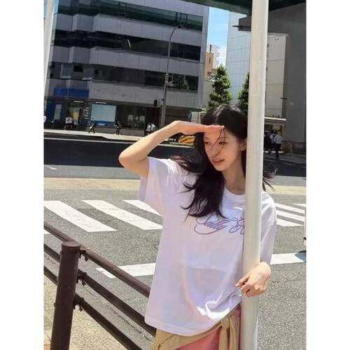 minju朴敏珠同款白色纯棉短袖T恤女2026新款打底衫上衣学生穿搭夏