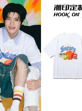 RIIZE李熙sohee同款水果字母印花25年夏季宽松百搭短袖t恤上衣