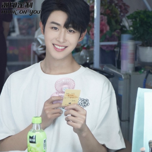 田嘉瑞同款印花220g纯棉白色短袖恤男女装宽松T恤圆领上衣di