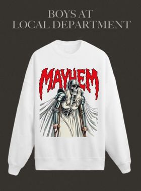 MAYHEM BALL LADY GAGA嘎嘎巡演周边粉丝自制印花圆领套头上衣