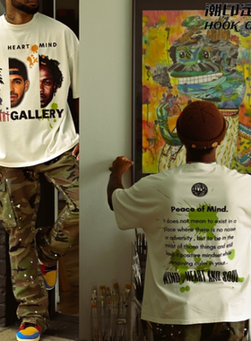 科尔JCole 德雷克Drake 肯尼KendrickLamar歌手联名美式短袖T恤di