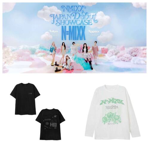 NMIXX SHOWCASE N=MIXX日本场周边同款印花纯棉外穿长短袖T恤