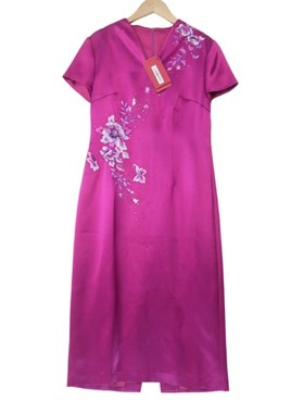 【六礼】精选品牌女装高端时尚气质百搭紫色连衣裙A2-17753