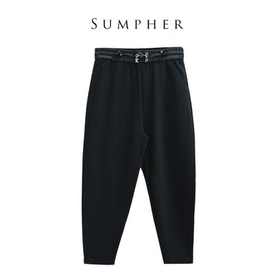 设计师精选专柜撤柜新款秋女装时尚高端气质黑色裤子-21651