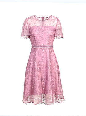 慕天姿2025精选品牌女装高端时尚气质百搭紫色连衣裙-16518