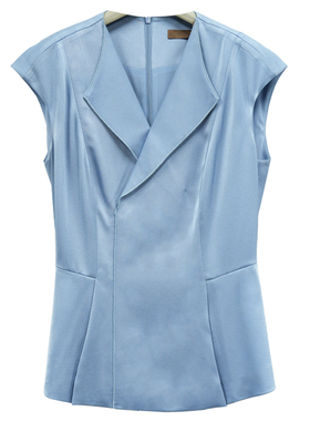 慕天姿专柜精选品牌女装高端时尚气质百搭蓝色上衣慕天姿A2-18227