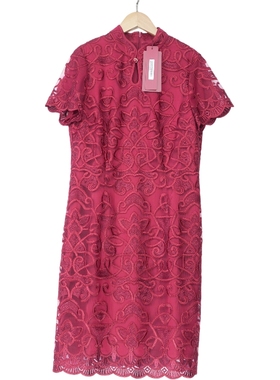 【六礼】精选品牌女装高端时尚气质百搭红色连衣裙A2-16093