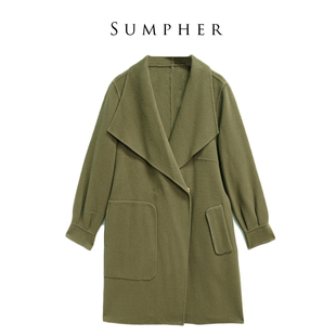 高端百搭气质轻奢军绿色大衣 DY专柜新款 时尚 女装 8009 秋款